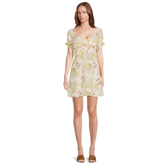 Madden NYC Juniors’ Peasant Dress with Puff Sleeves and Back Tie, Size XL - Picture 3 of 9